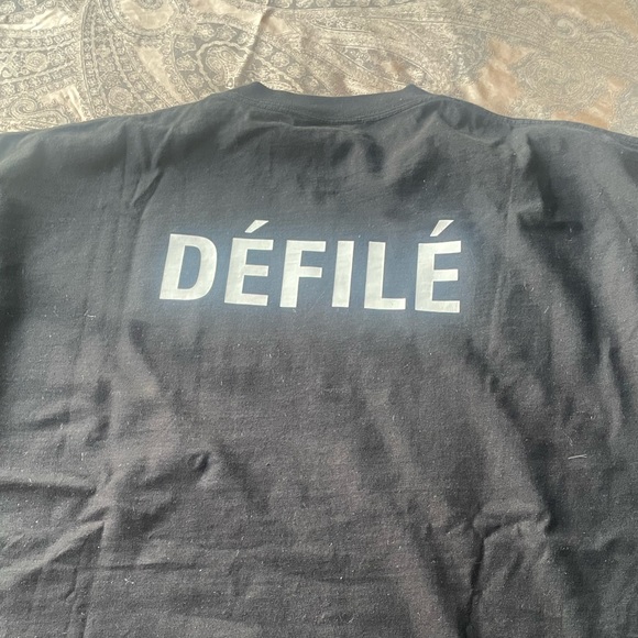 BALENCIAGA DEFILE LOGO PRINT LONG SLEEVE SHIRT BLACK OVERSIZED SZ S - Picture 6 of 7